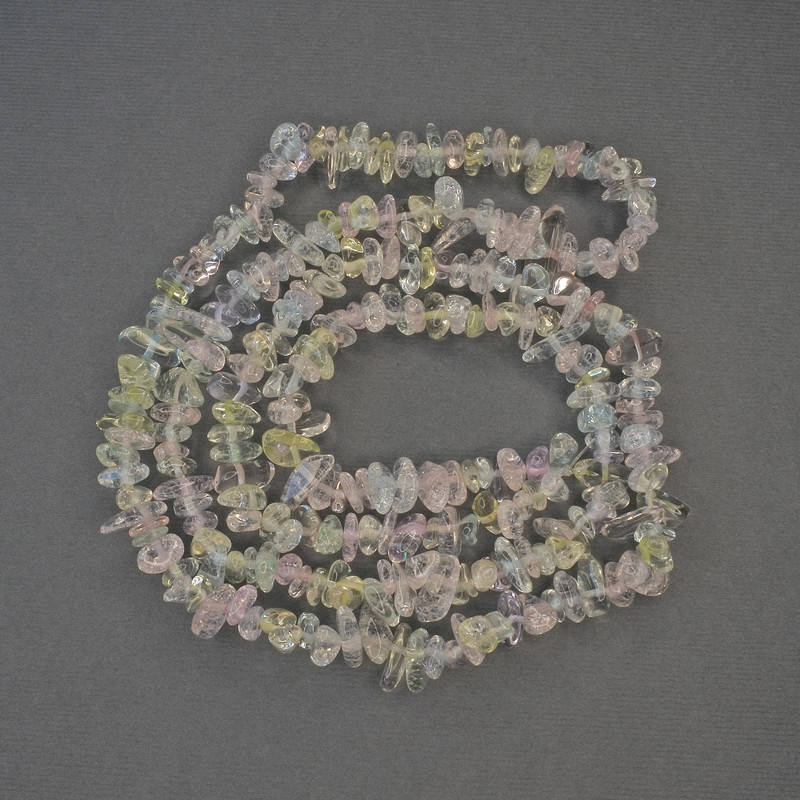 Assorted Beads on Thread, chip, diameter 6-10x2-4 mm, length 80 cm+