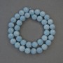 Aquamarine Beads Smooth Ball 10mm ± on Thread, 38cm+ Length