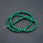 Malachite Beads on Thread, Natural Stone, Smooth Round Bead, 4mm Ø, 39cm Length
