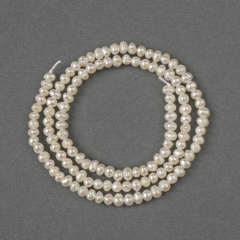 Natural Freshwater Pearl Beads 3×4 mm, 35 cm length on a thread