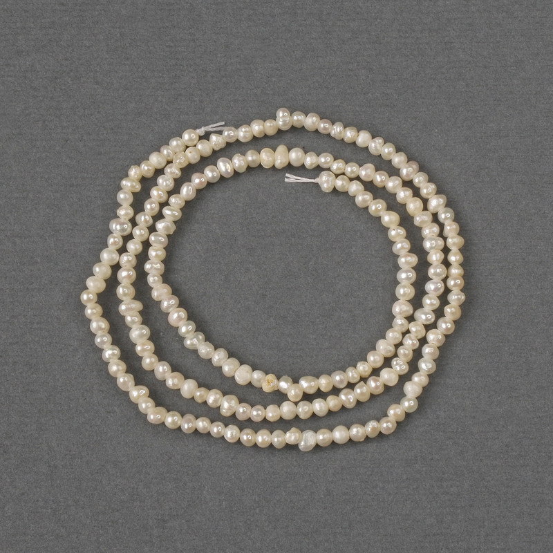 Natural freshwater pearl beads 2-2.5mm on thread, length 35in ±