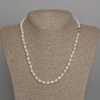 Necklace of natural freshwater oval pearls, diameter 7.5-8×5 mm ±, length about 46 cm ± with clasp