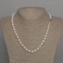 Necklace made of natural freshwater oval pearls, diameter 8x6 mm ±, length 46 cm ± with clasp