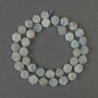 Aquamarine Beads Slices, 8.5mm± diameter, with 3mm± seed beads, 40cm± strand