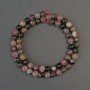 Turmaline Beads Smooth Sphere 6.5 mm, 39 cm length on thread
