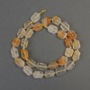 Yellow Fire Quartz Faceted Rectangle Beads 11-14×7-10 mm ± with 3 mm+ Czech beads, 39 cm ± on thread