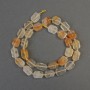 Yellow Fire Quartz Faceted Rectangle Beads 11-14×7-10 mm ± with 3 mm+ Czech beads, 39 cm ± on thread