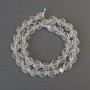 Beads Mountain Crystal Multisided, diameter 9x8mm+-, thread length 38cm+-