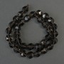 Smoky Topaz Beads, Faceted, 12×10mm, on Thread, 38cm