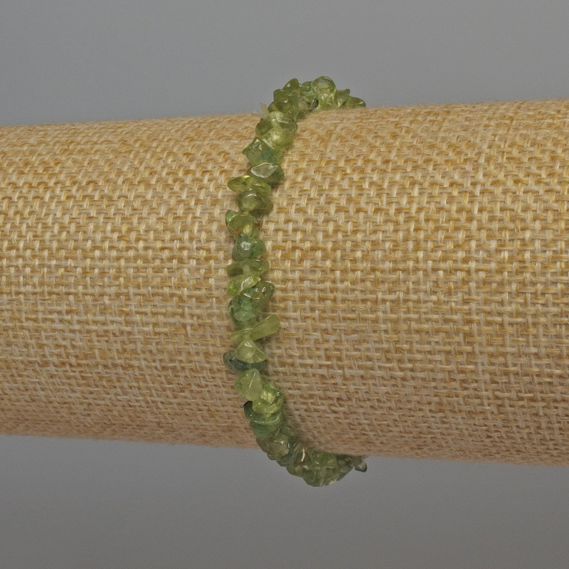 Bracelet Chrysoprase Chip, diameter 5×3mm +-, length 18cm +- stretch