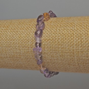 Amethyst Bead Faceted Stretch Bracelet, 7-9x7mm diameter, 18cm length