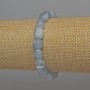 Aquamarine Bead Bracelet, faceted 9×7 mm, stretchy 18 cm