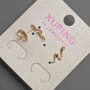Earrings Stud Xuping Zigzag with Green Rhinestones 13 mm+ Gold plated 18K