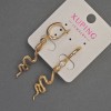 Xuping Snake Earrings with White Crystals, 11mm diameter, 54mm+- Length, 18K Gold Plating