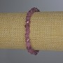 Bracelet Tourmaline Rubellite Faceted Diamond-shaped Beads, diameter 6×5mm+, length 7.1in (18cm) ± stretch