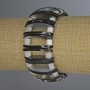 Bracelet Chalcedony with Mother of Pearl chain 28x2mm+- cube 5mm+-, thickness 9mm+-, length 18cm+- stretch