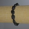 Turmaline Shorl Bracelet Unpolished Faceted Beads, 12x8mm ±, Sphere 4mm ±, Length 18cm ±, Elastic