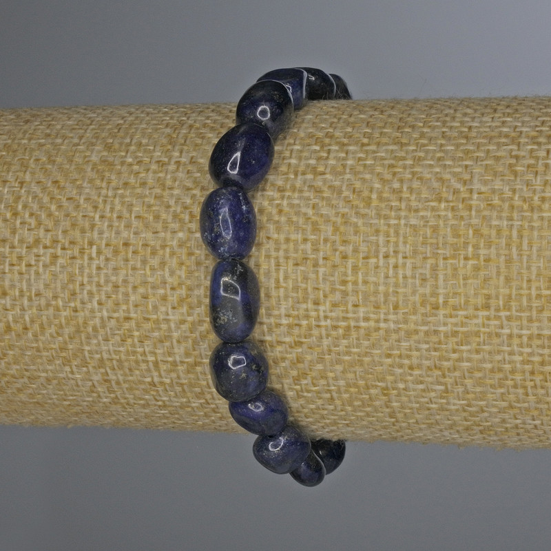Lapis Lazuli Faceted Bracelet, 10x7 mm, ± 18 cm stretch length