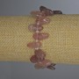 Strawberry Quartz Bead Bracelet, tumbled, diameter 12-16x8-12mm±, with seed beads, length 18cm±, elastic