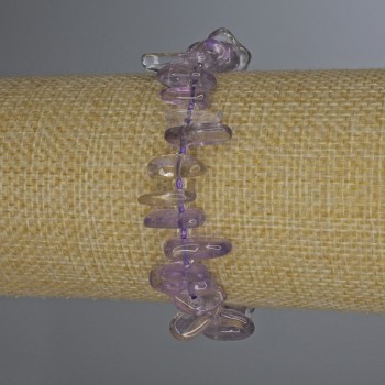 Amethyst Chip Bracelet, 12-15×2-4 mm chips, 18 cm length, stretch