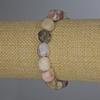 Bracelet Pink Opal Faceted, 8-12x10mm+-, diameter 18cm+- stretch