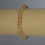 Bracelet Citrine Faceted Beads, 7mm diameter ±, 18cm length ±, Stretch