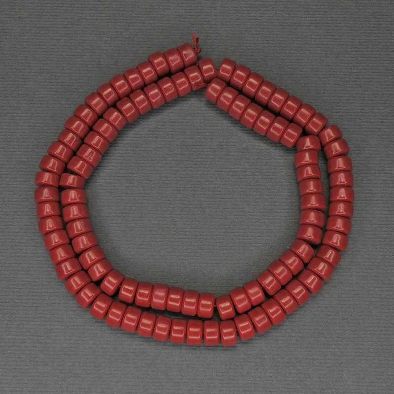 Beads Coral (piece) rondelle, diameter 6×4mm+-, length 40cm+- on thread