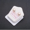 Stud earrings with freshwater pearls, silver clasp, diameter 7-8mm, peach color