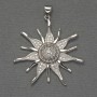 Pendant Star with White Rhinestones Silver Metal, diameter 33mm+-, length 40mm+-