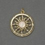 Pendant Mother-of-P pearl Star white crystals golden metal, diameter 22mm+-, length 28mm+-