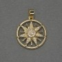 Pendant Star with White Rhinestones on Gold-Colored Metal, diameter 20mm±, length 27mm±