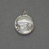 Pearlized Pearl Pendant with Silver-tone Metal, 16mm Diameter, 20mm Length
