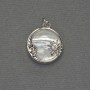 Pearlized Pearl Pendant with Silver-tone Metal, 16mm Diameter, 20mm Length