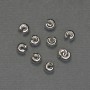 Crimp Bead for Crimping, diameter 6mm ±, silver metal finish, 10 pairs