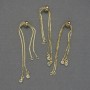 Slider bracelet base, length 22 cm±, white crystals, gold-colored metal