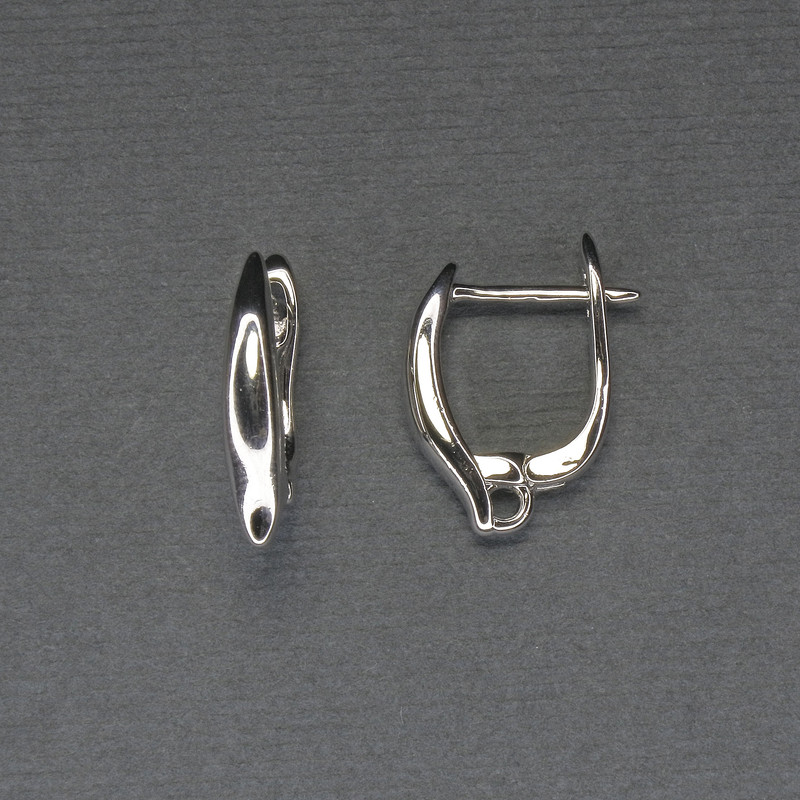 Earrings hooks for earrings, silver metal 16x3 mm + - pair