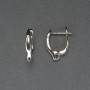 Earrings hooks for earrings, silver metal 16x3 mm + - pair