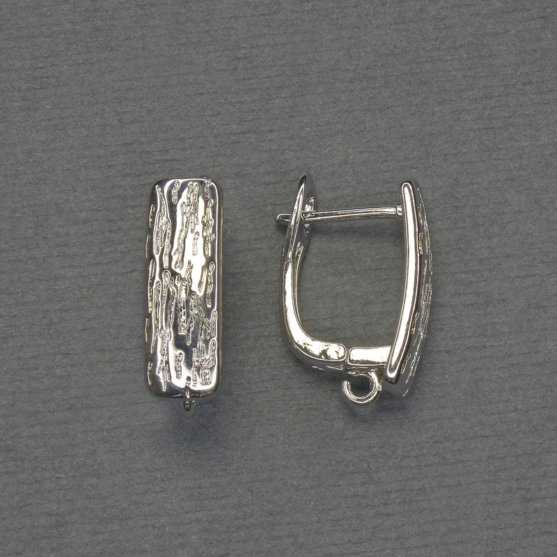 Earring Findings, Silver-Colored Metal 18×6 mm, pair