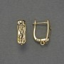 Gold-tone Ear Hook Studs 17×6 mm pair