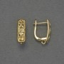 Gold-tone ear findings for earrings 17×6 mm pair