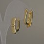 Ear hooks for earrings, golden metal, 17×6 mm, pair