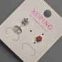 Xuping Stud Earrings with Red Crystal, 5mm diameter, Rhodium-plated