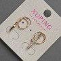 Xuping Cross Earrings with White Crystals, 7×12 mm±, Length 23 mm±, 18K Gold Plating