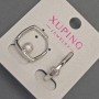 Xuping Earrings with Mallorca Pearls, 6mm± bead, 18mm± length, Rhodium