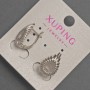 Xuping Earrings, 11mm± diameter, 18mm± length, rhodium-plated