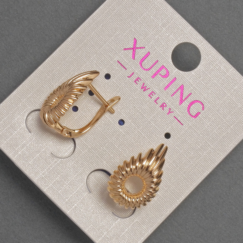 Xuping Earrings, 11mm diameter ±, 18mm length ±, 18K Gold Plating