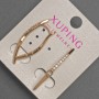 Xuping Earrings with White Rhinestones, 2-3 mmØ, Length 32 mm, 18K Gold Plating