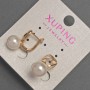 Xuping Earrings with Mallorca Pearl Inlay, 9mm± diameter, 18mm± length, 18K Gold Plating