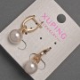 XUPING Earrings with White Rhinestones and Mallorca Pearl Bead, 10mm± Ø, Length 26mm±, 18K Gold Plating