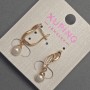 Xuping Earrings with White Rhinestones and Mallorca Pearl, 6mm ± diameter, 27mm ± length, 18K Gold Plating